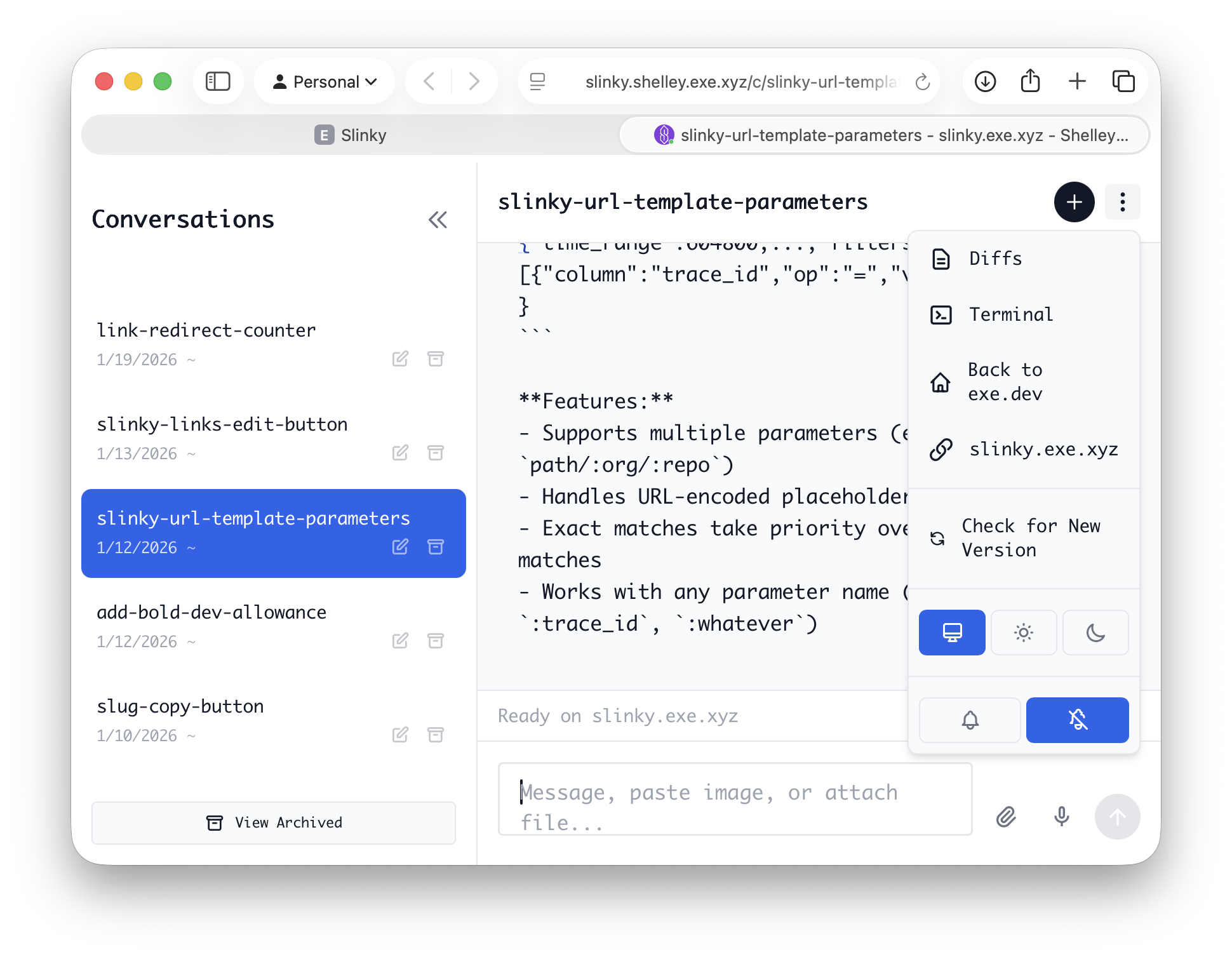 Shelley editing Slinky