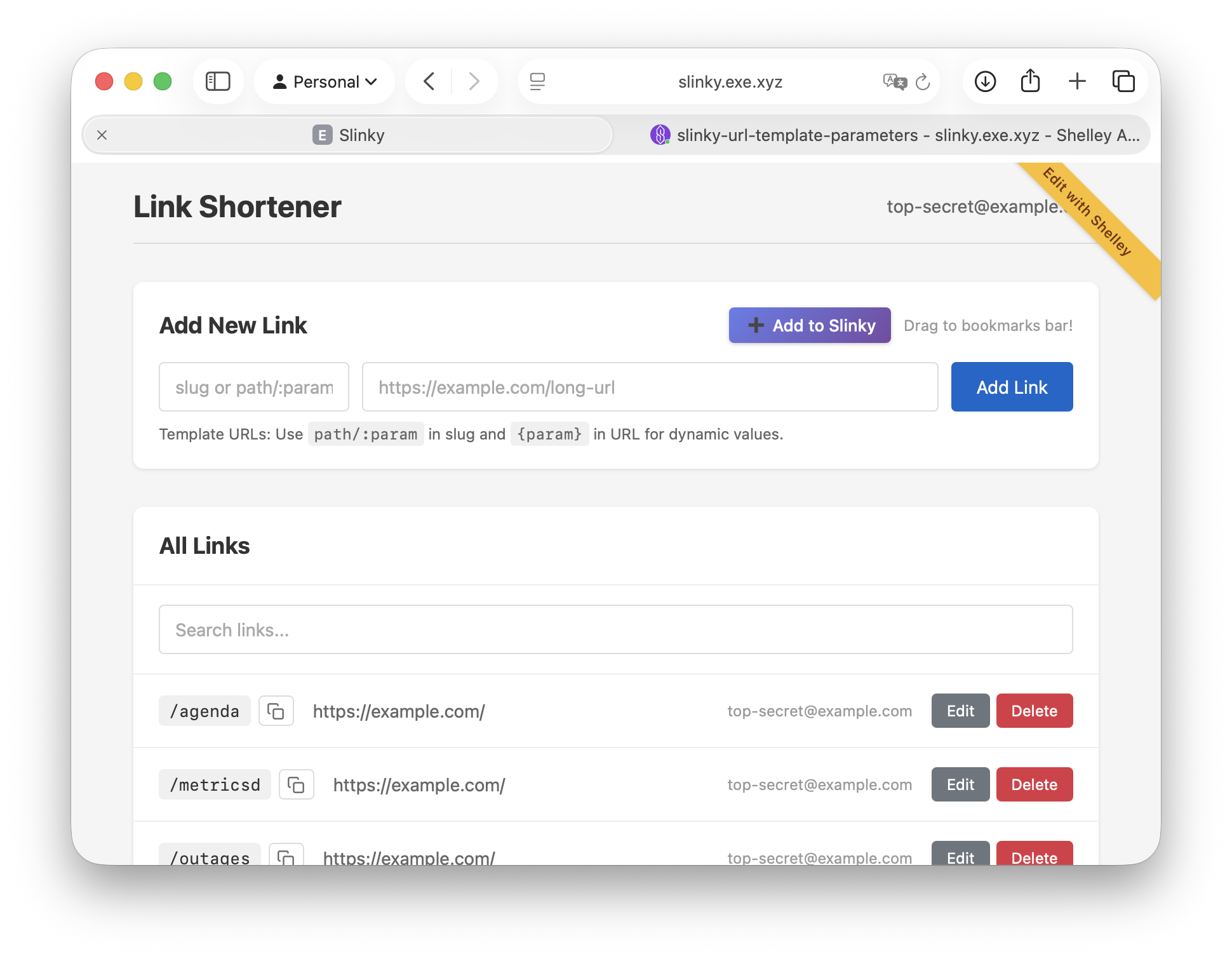 Slinky link shortener